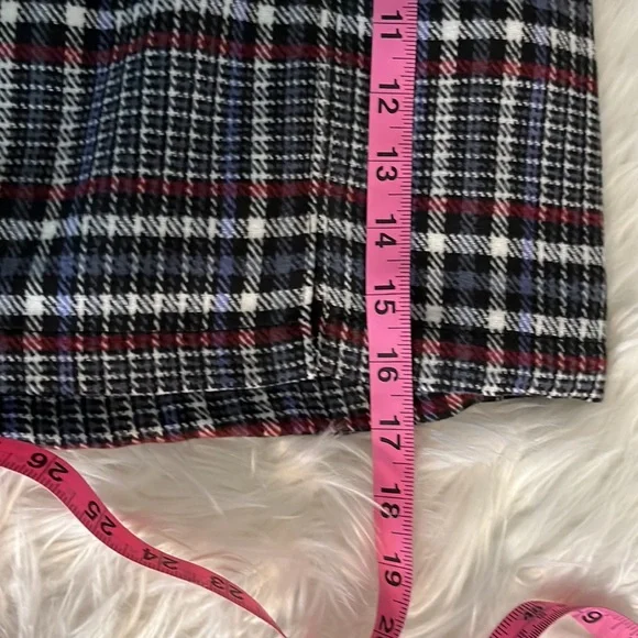 Plaided Mini Skirt Blue & Black Side Split Back Zipper Juniors Size Small - Picture 8 of 9